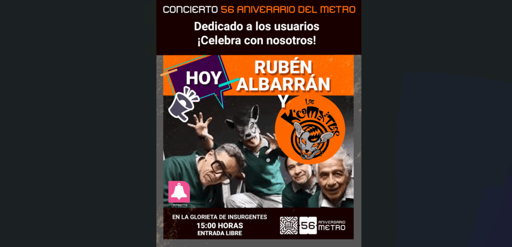 Rubén Albarrán en el metro Insurgentes