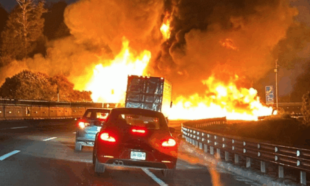 Explota pipa en la carretera México-Puebla