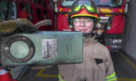 Dispositivo HONOR Magic5 Lite de bombera en Chile sobrevive a incendio forestal