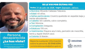 Buscan a Ricardo Cabezas Talavera, empresario inmobiliario desaparecido en Zapopan