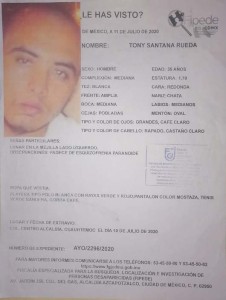 Tony Santana desaparecido