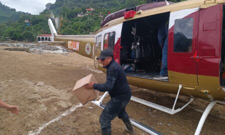 Tamaulipas envió apoyo en helicóptero para las comunidades afectadas por la lluvia en Veracruz