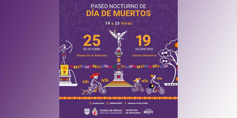 "Muévete en bici" anuncia su paseo nocturno de Día de Muertos